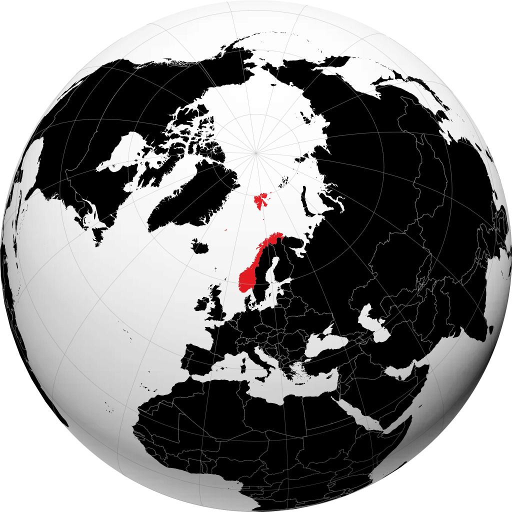Norwegen auf dem Globus