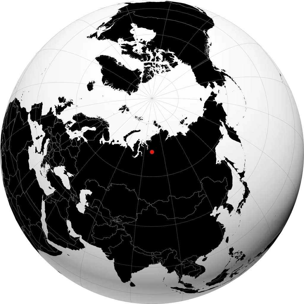 Norilsk auf dem Globus