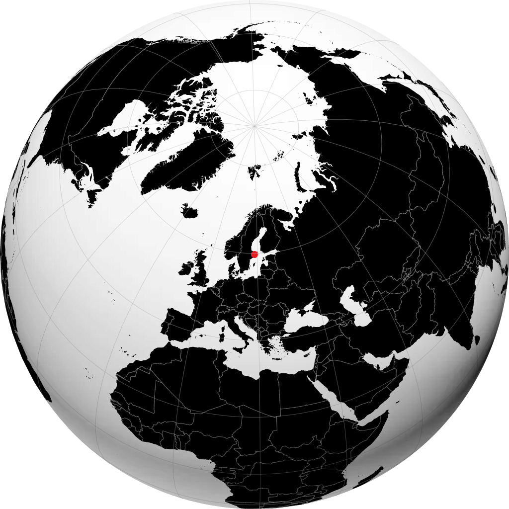 Norrtälje auf dem Globus