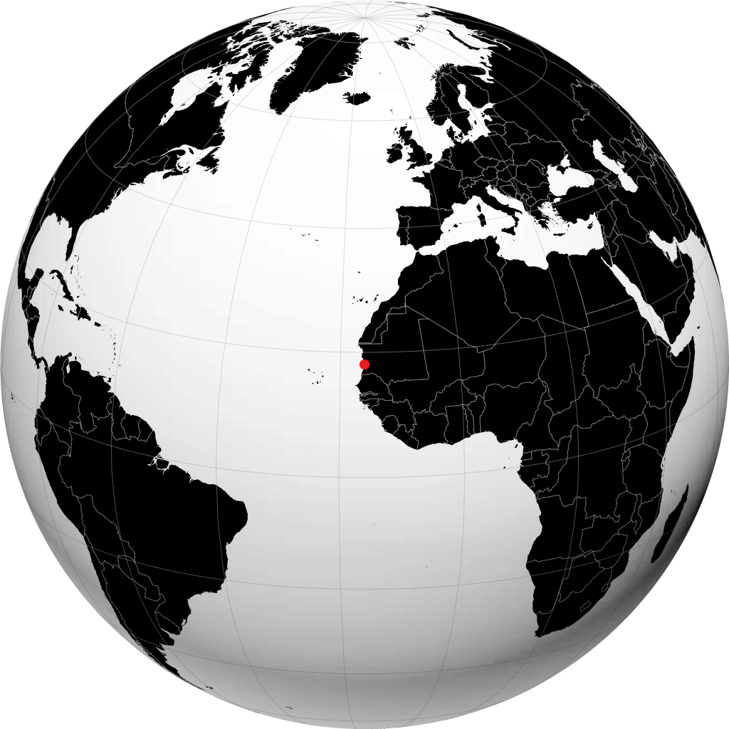 Nouakchott auf dem Globus
