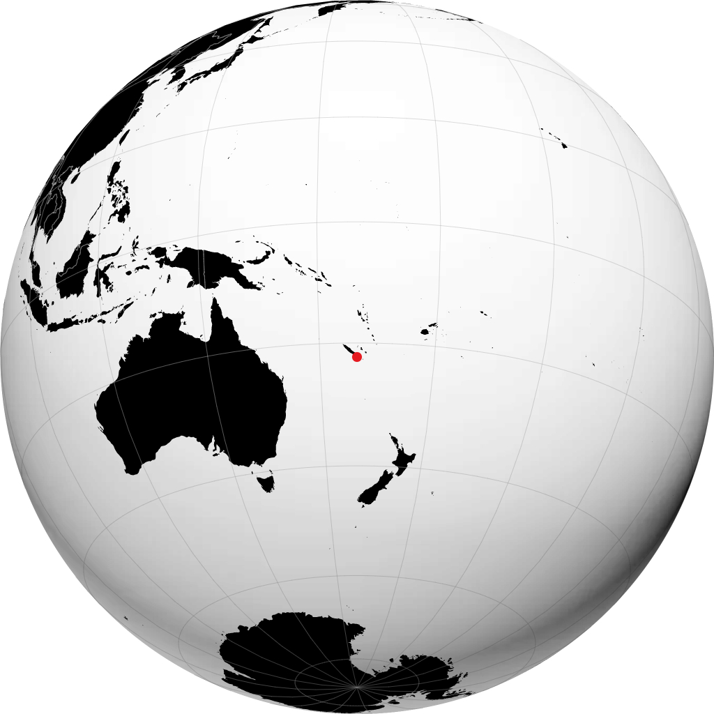Nouméa auf dem Globus