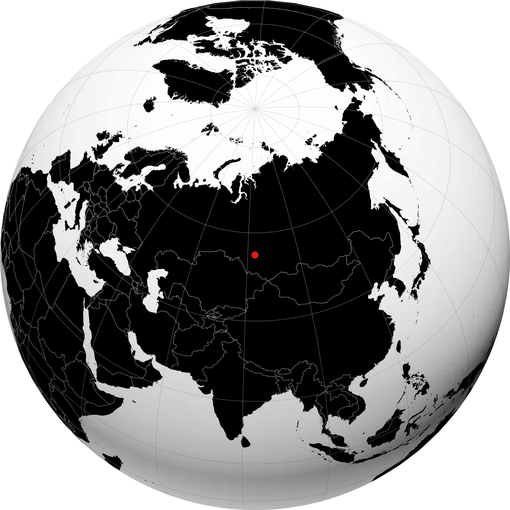 Nowosibirsk auf dem Globus