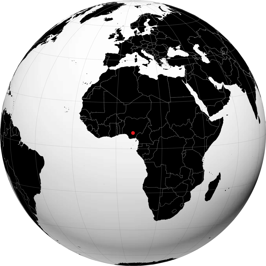 Nsukka auf dem Globus