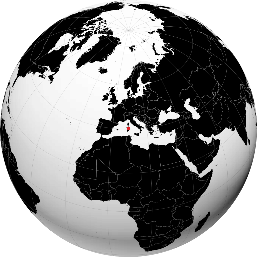 Nuoro auf dem Globus