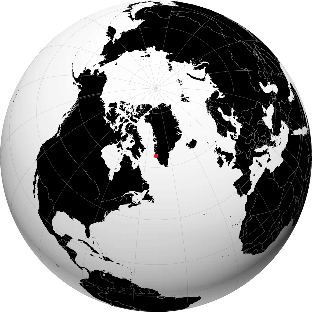 Nuuk auf dem Globus