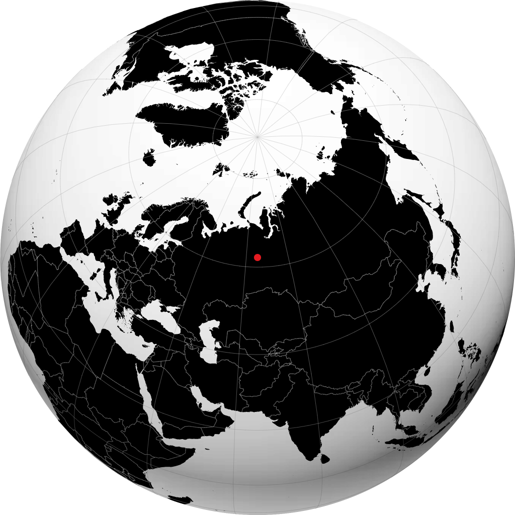 Nyagan auf dem Globus