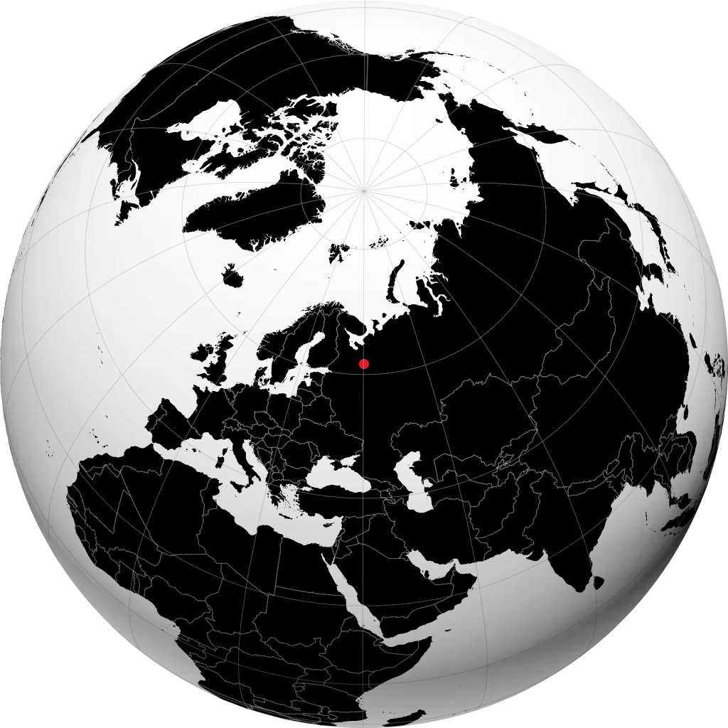 Njandoma auf dem Globus