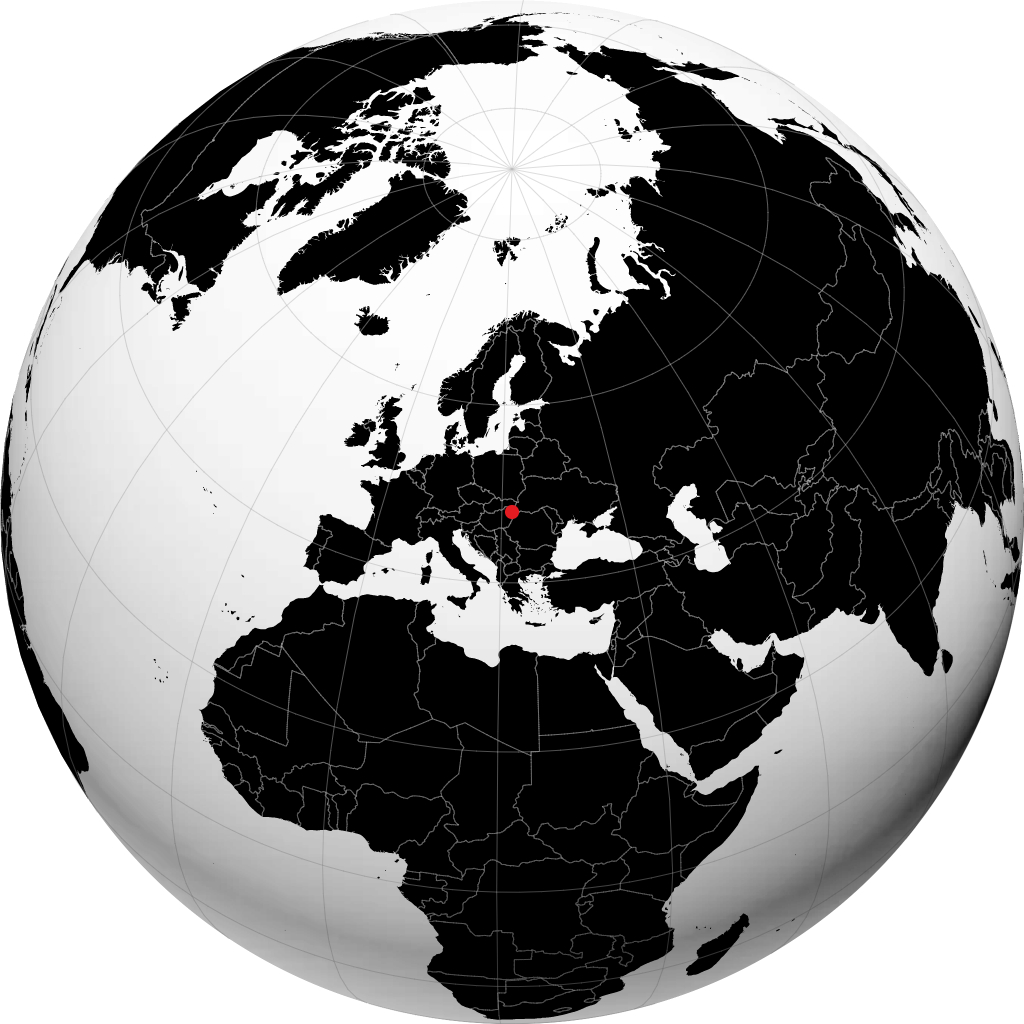 Nyíregyháza auf dem Globus