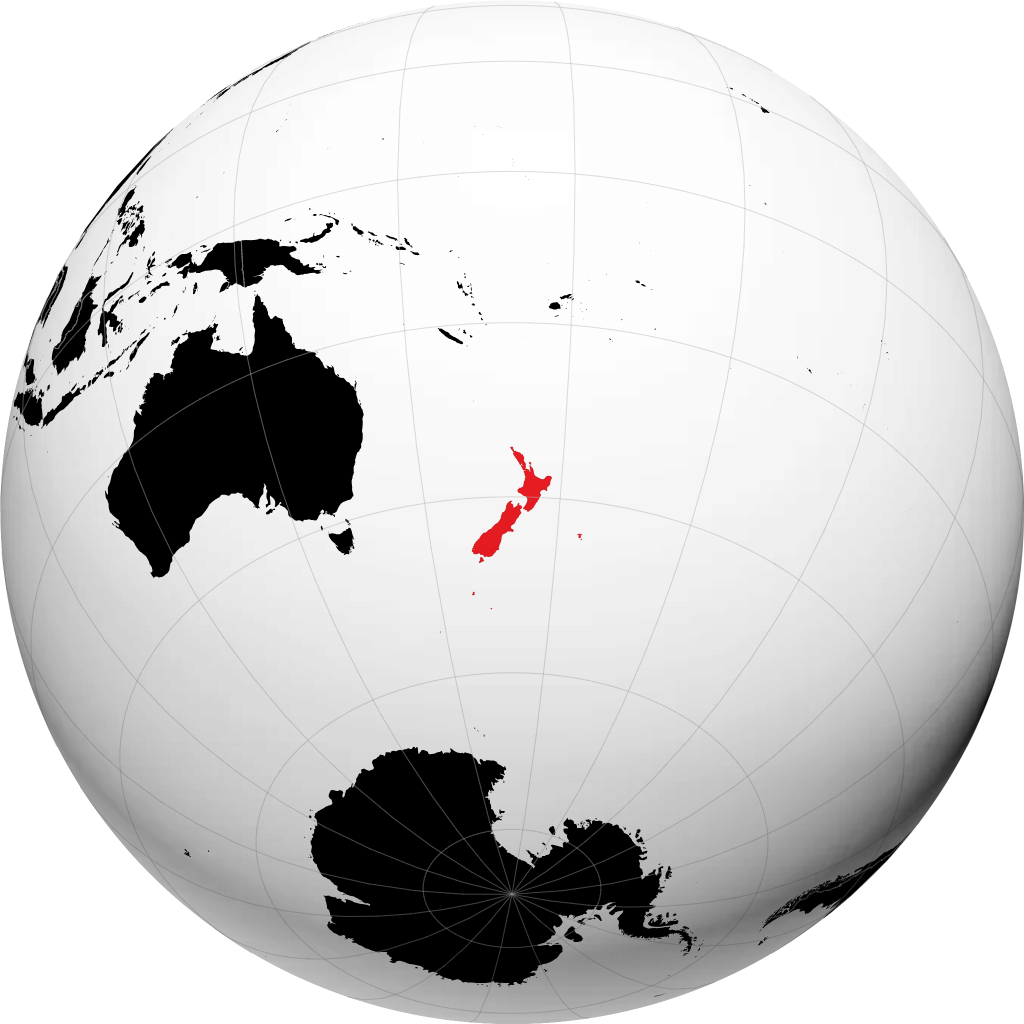 Neuseeland auf dem Globus