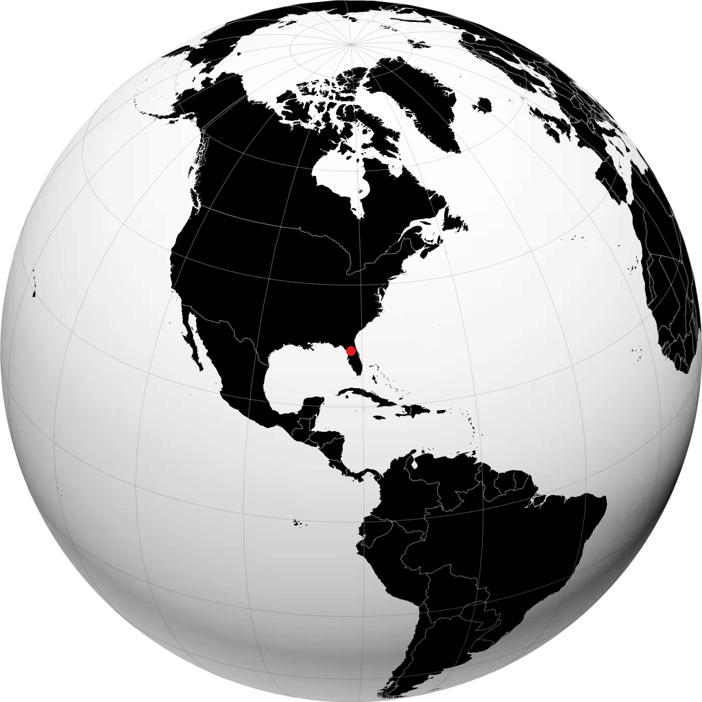 Ocala auf dem Globus
