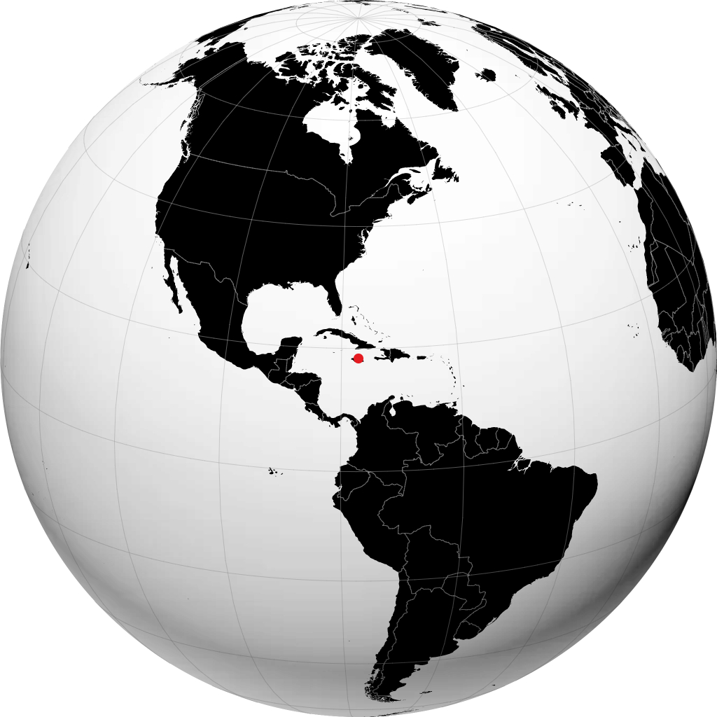 Ocho Rios auf dem Globus