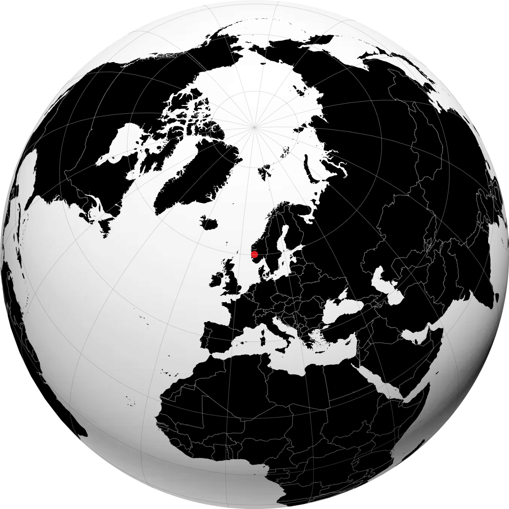 Odda auf dem Globus