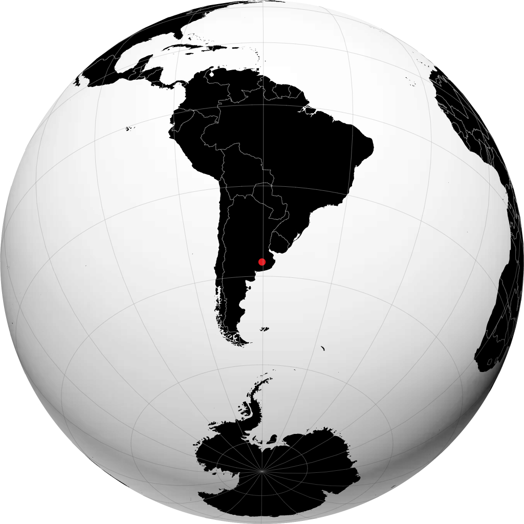 Olavarría auf dem Globus
