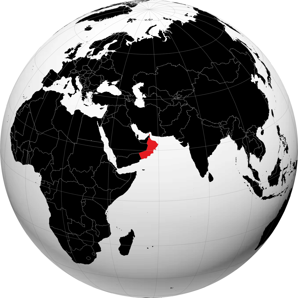 Oman auf dem Globus