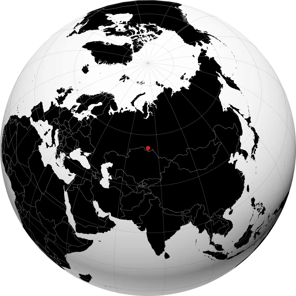 Omsk auf dem Globus