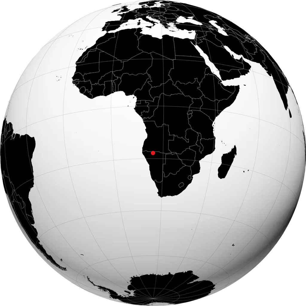 Ondangwa auf dem Globus