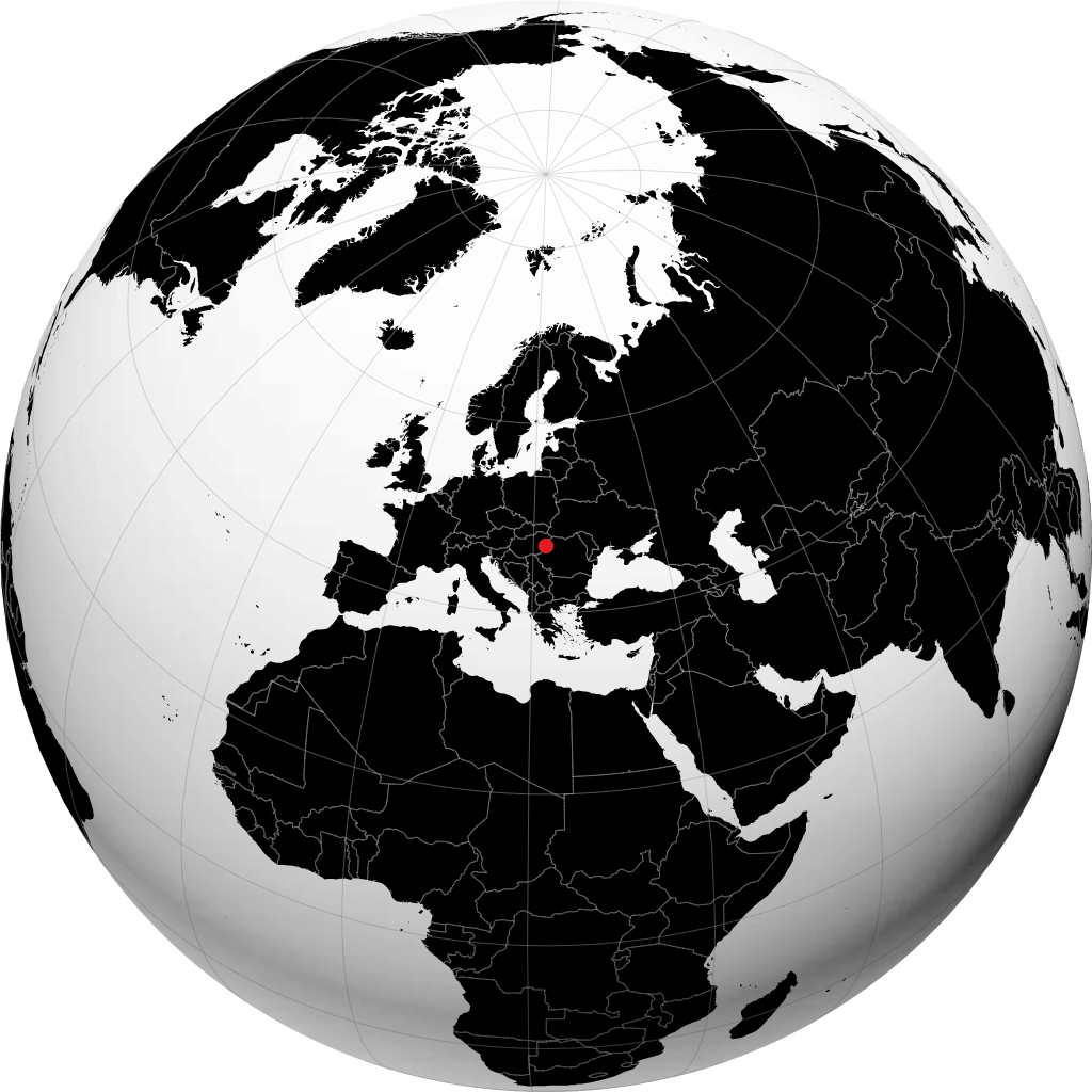 Oradea auf dem Globus