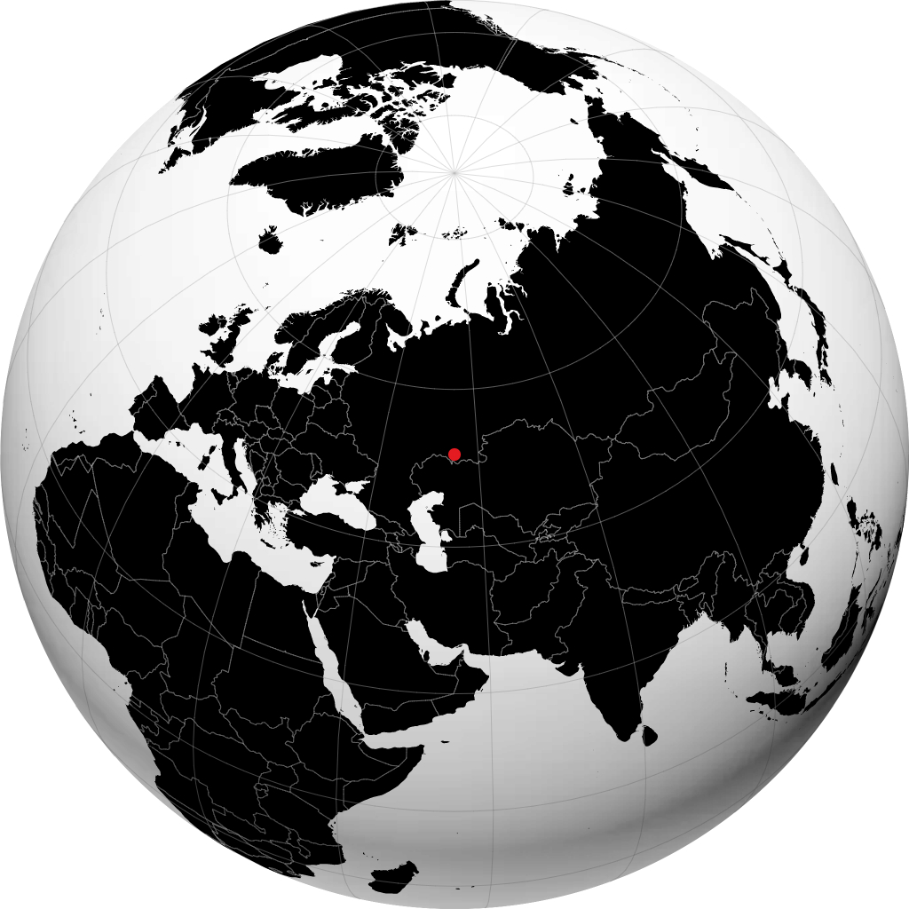 Orenburg auf dem Globus