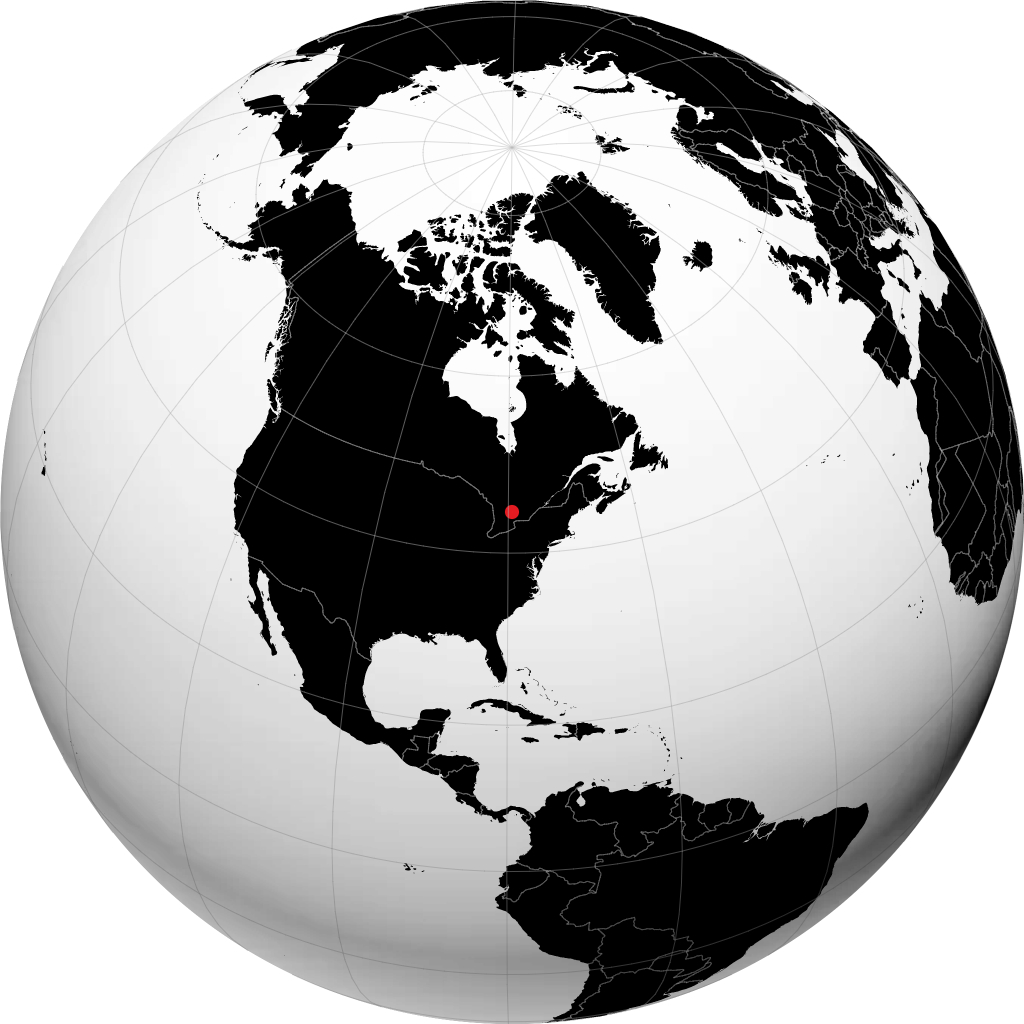 Orillia auf dem Globus