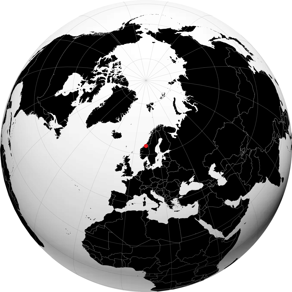 Orkanger auf dem Globus