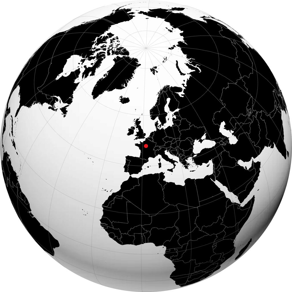 Orléans auf dem Globus
