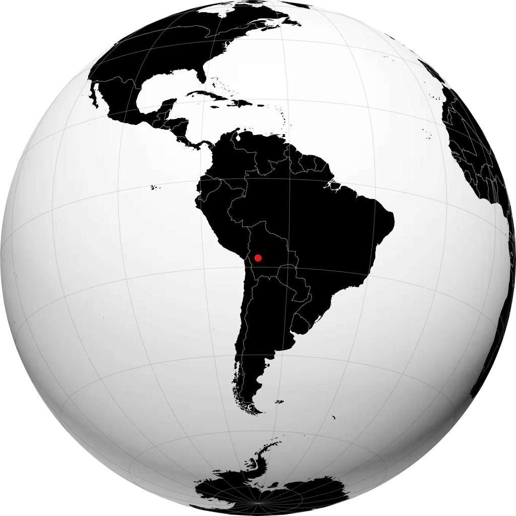 Oruro auf dem Globus