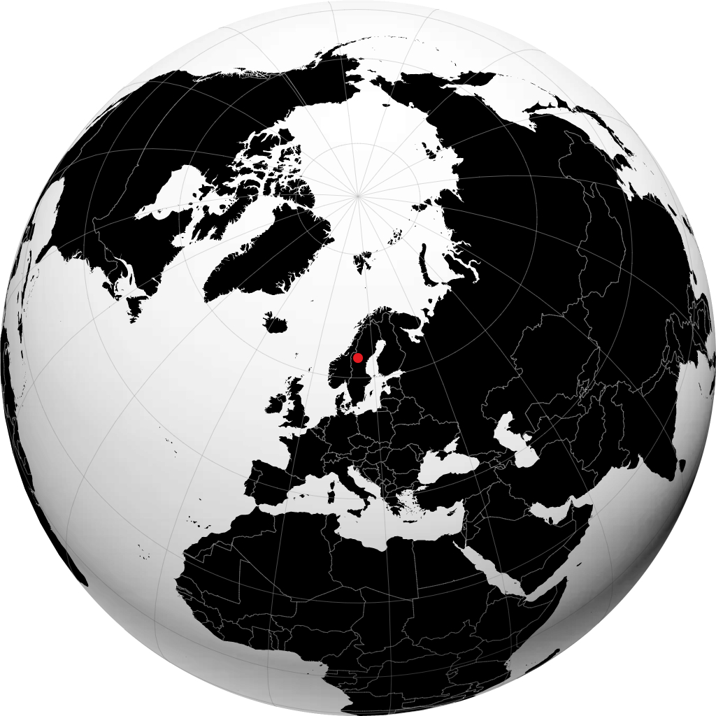 Östersund auf dem Globus