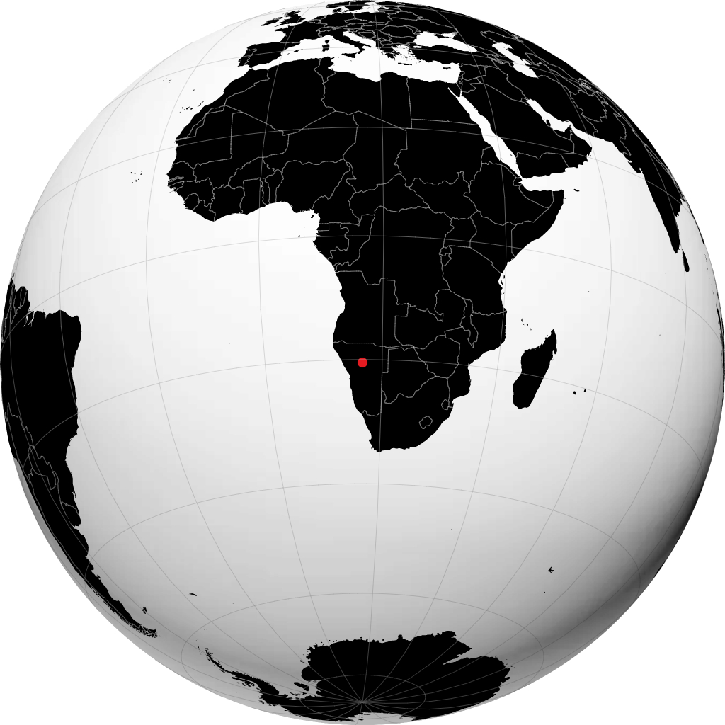 Otjiwarongo auf dem Globus