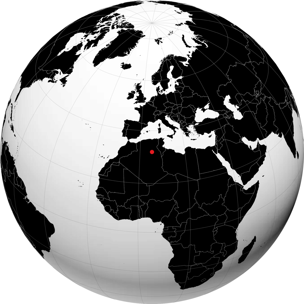 Ouargla auf dem Globus