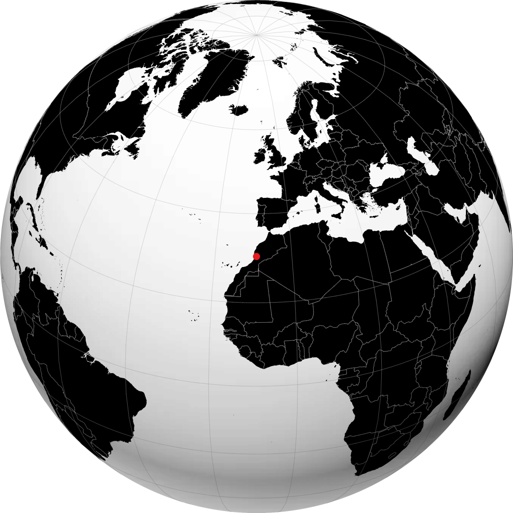 Oulad Teima auf dem Globus