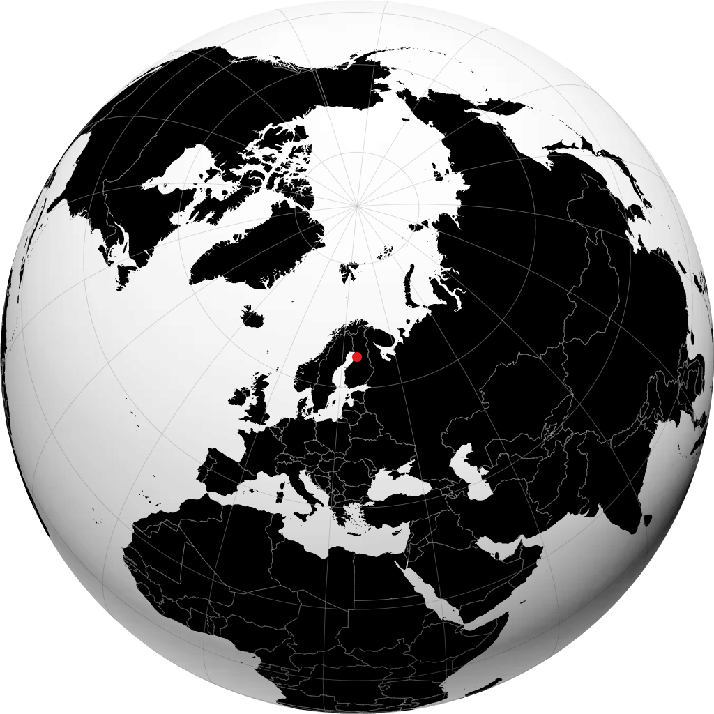 Oulu auf dem Globus