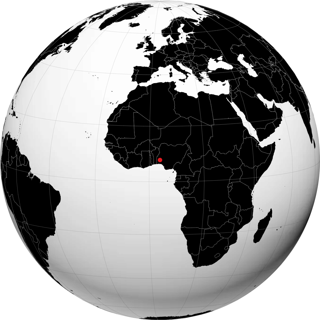 Oyo auf dem Globus