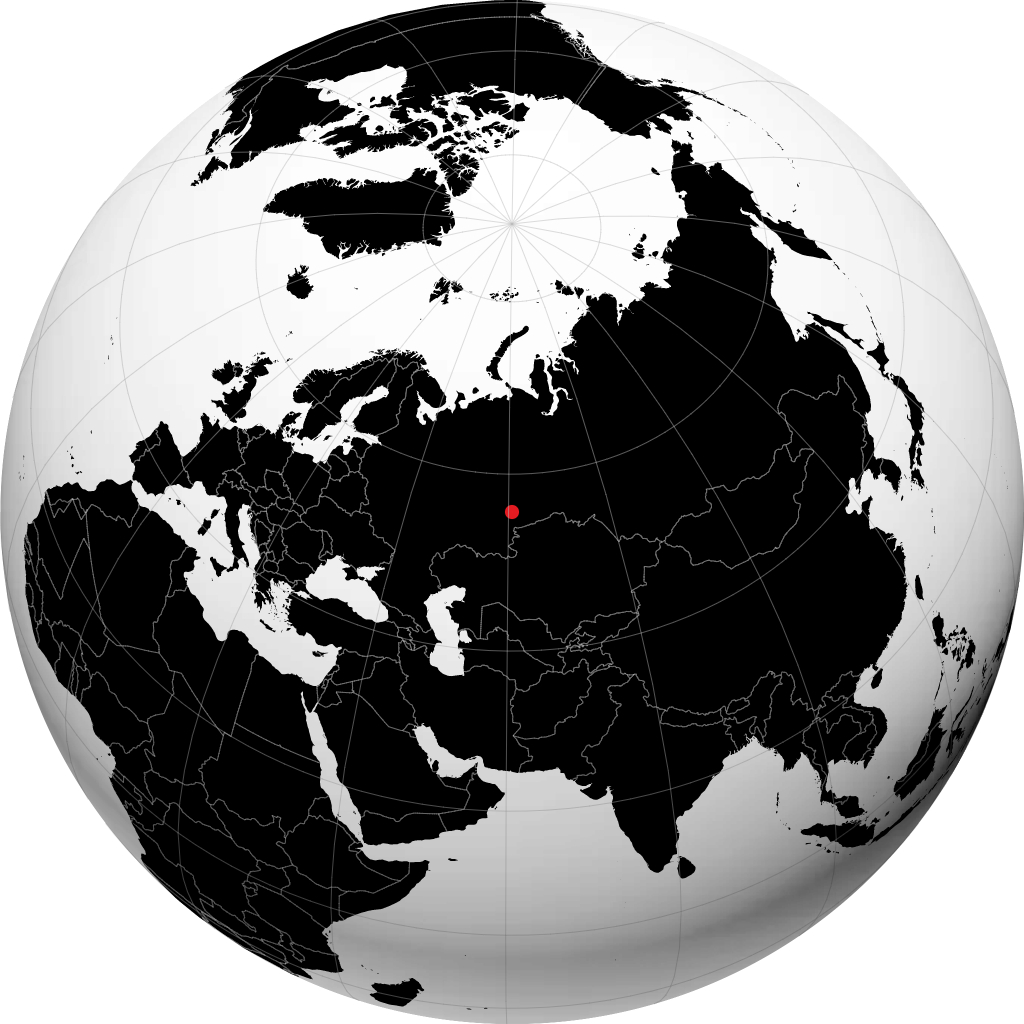 Ozersk auf dem Globus