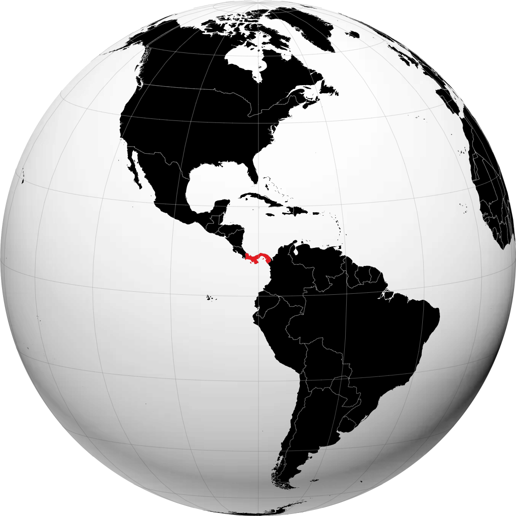 Panama auf dem Globus