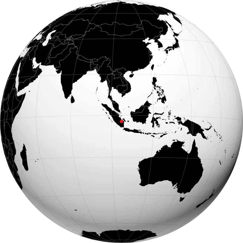 Palembang auf dem Globus