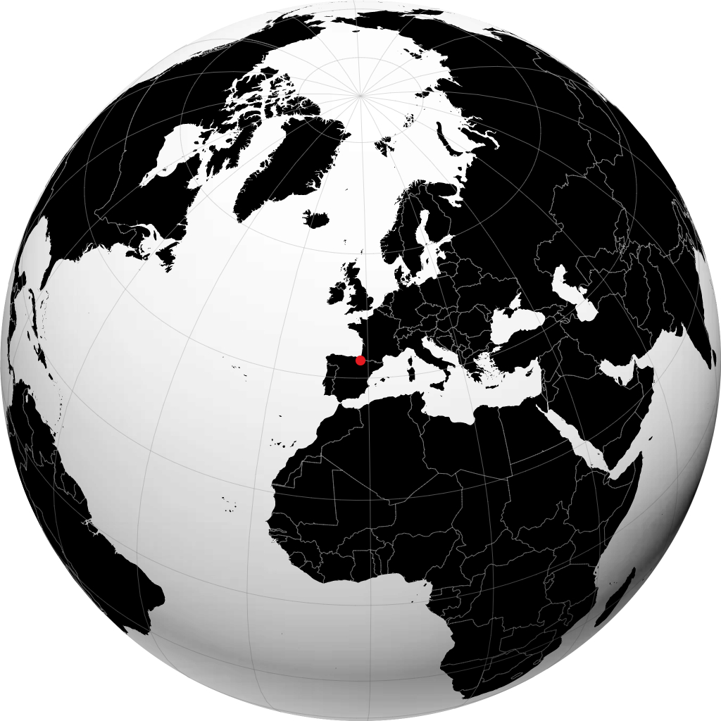 Pamplona auf dem Globus