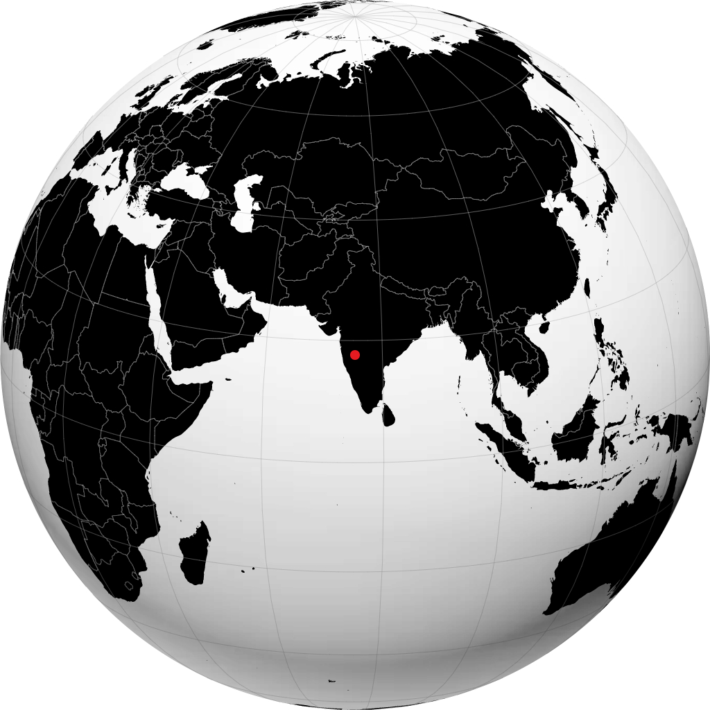 Pandharpur auf dem Globus