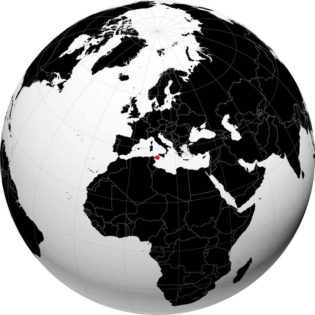 Pantelleria auf dem Globus
