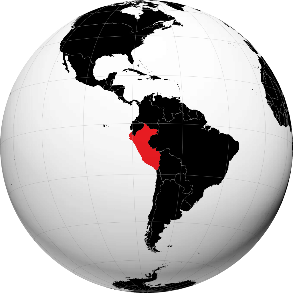 Peru auf dem Globus