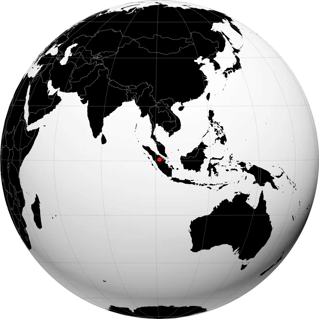 Pekanbaru auf dem Globus