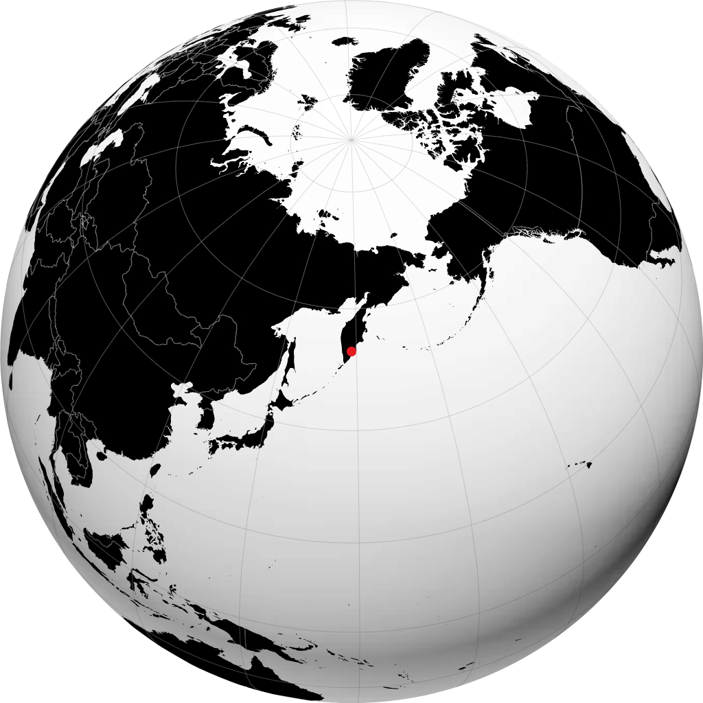 Petropavlovsk-Kamchatsky auf dem Globus