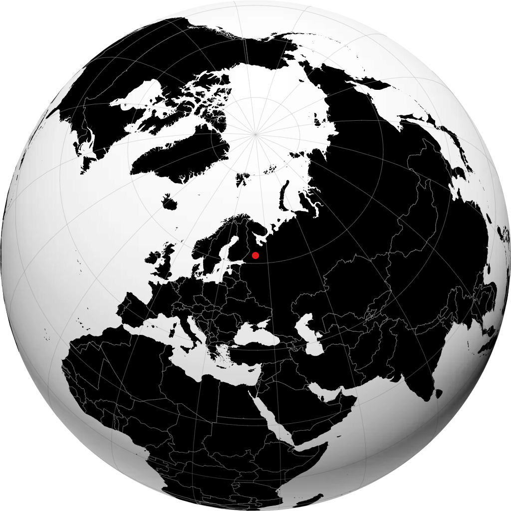 Petrosawodsk auf dem Globus