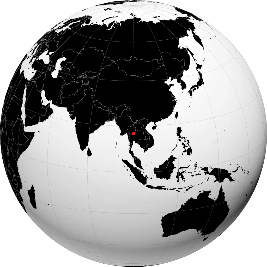 Phitsanulok auf dem Globus