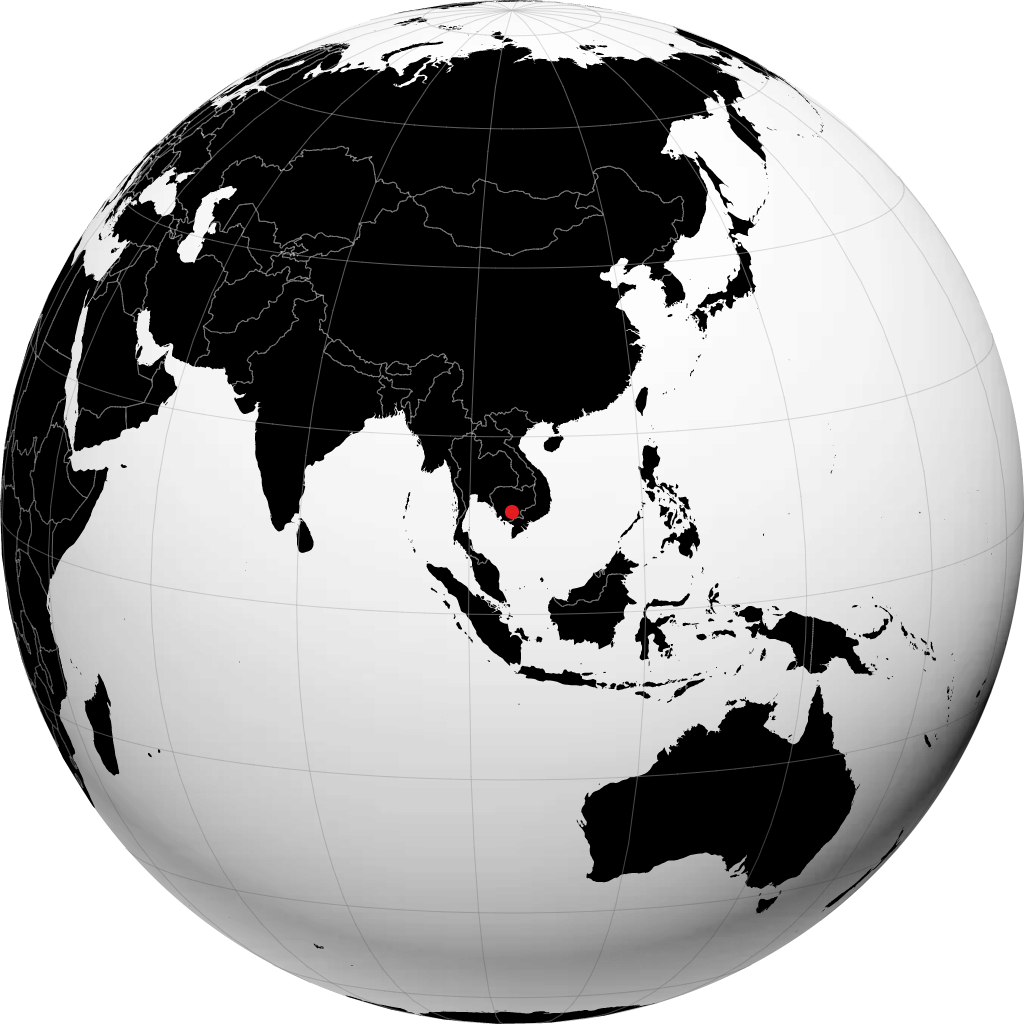 Phnom Penh auf dem Globus