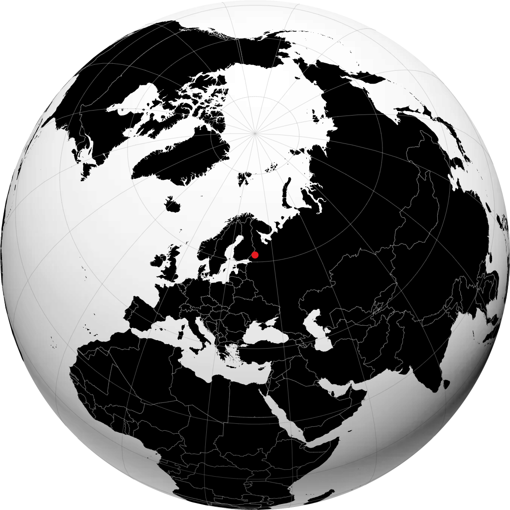 Pitkyaranta auf dem Globus
