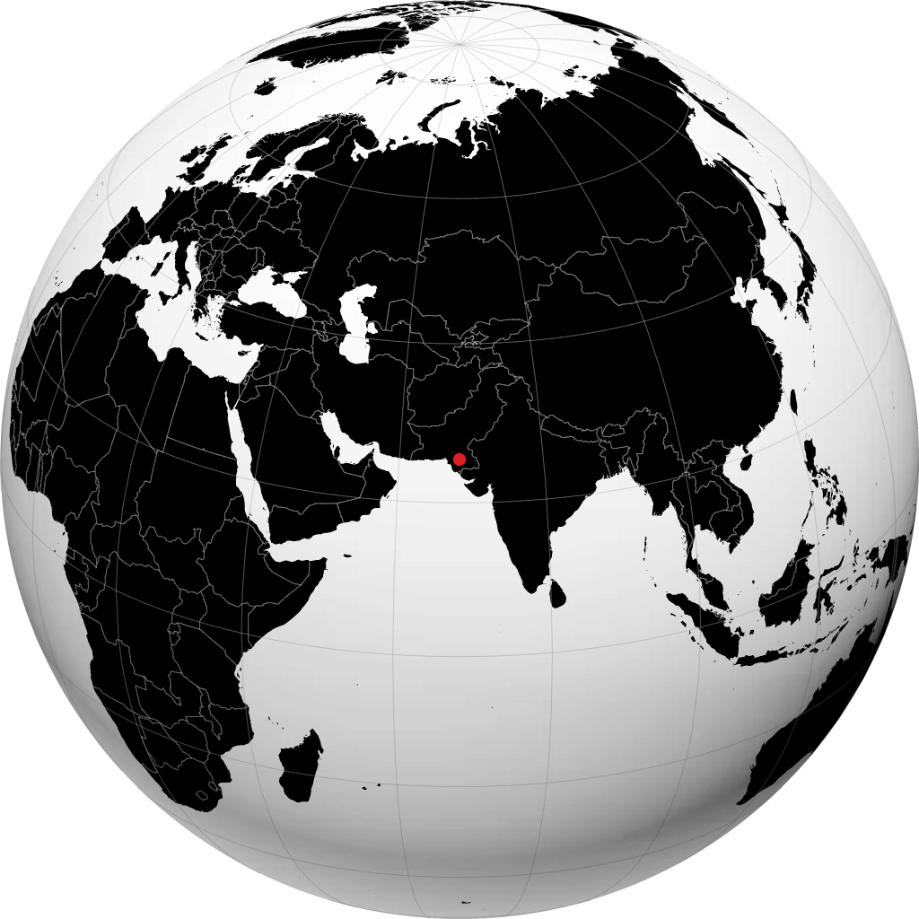 Hyderabad auf dem Globus