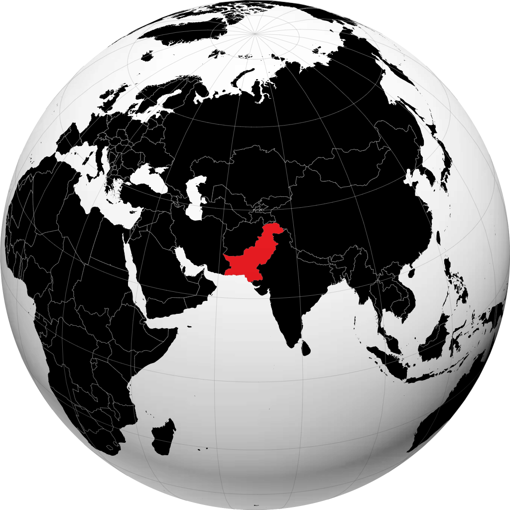 Pakistan auf dem Globus
