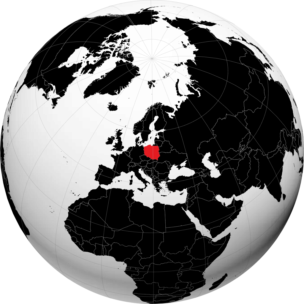 Polen auf dem Globus