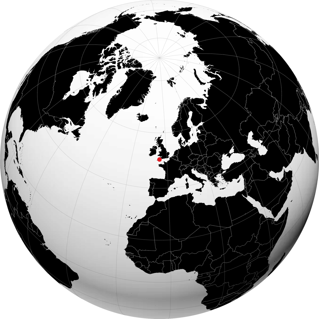 Plymouth auf dem Globus