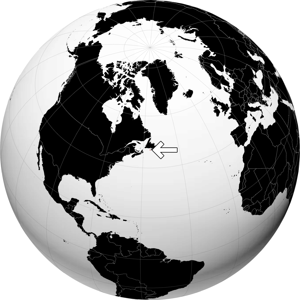 Saint-Pierre und Miquelon auf dem Globus